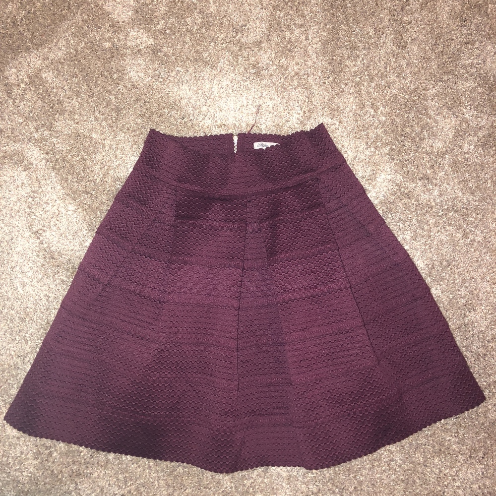 Textured Burgundy Ballerina Style Skirt